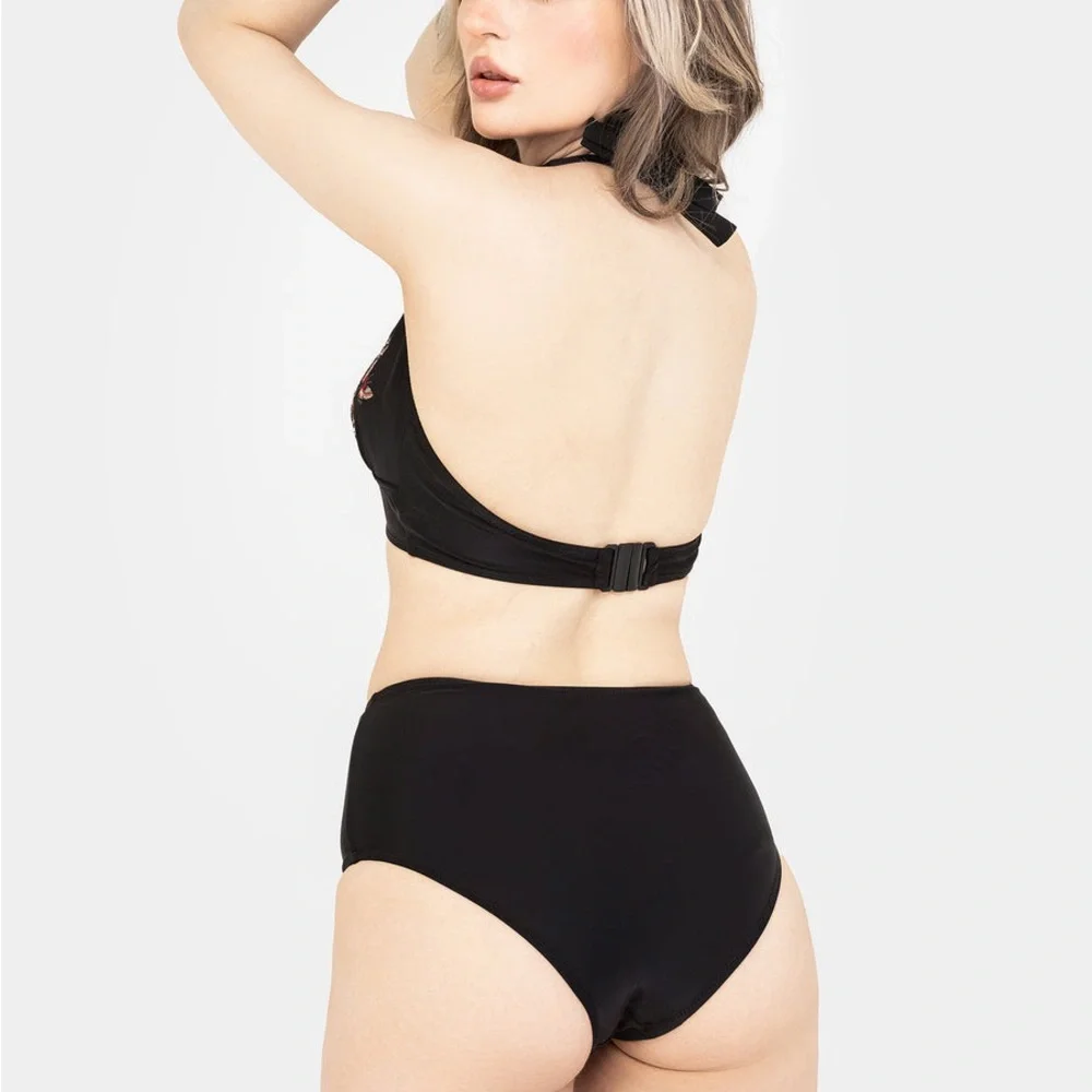 Disturbia Black Floral Bikini - Picture 3 of 10